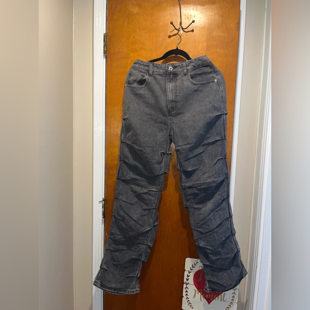 PrettyLittleThing Gray Flare Jeans
